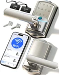 VE029 Wifi Smart Lever Lock, Fingerprint Keyless Entry Door With Handle, Bu. Fixed Price $124.99.