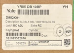 Yale YR85 10BP - Double Cylinder Deadbolt. Fixed Price $35.00.