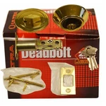 Ultra Security Polished Brass Single Cylinder Deadbolt - New Box Free Ship!. Fixed Price $14.98.