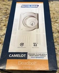 Schlage Satin Nickel Camelot Deadbolt Single Cylinder Door Lock Replacement. Fixed Price $19.99.