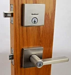 Kwikset Halifax Keyed Entry Lever Deadbolt Satin Nickel 991HFLSQT15 #893. Fixed Price $40.99.