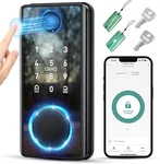 Psos Black Keyless Entry Fingerprint Biometric Keypad Smart Lock For Front Door. Fixed Price $49.99.