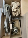 Schlage Camelot Front Entry Door Handle With Georgian Knob - Antique Brass. Fixed Price $75.00.