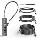 4-DIGIT Combination Lock With 3 Steel Cables 9"/24"/47" Secure Reset .... Fixed Price $25.58.