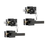 2 Pack Front Door Locksets With Deadbolt, Black Handles,exterior Lo.... Fixed Price $74.97.
