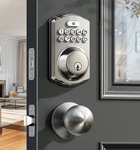 Veise KS01C Deadbolt, Keyless Entry, Led Keypad, Brushed Silver 2 Pack. Fixed Price $51.00.