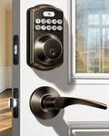 Veise Keyless Entry Door Lock With 2 Lever Handles - Electronic Keypad Deadbolt,. Fixed Price $30.00.