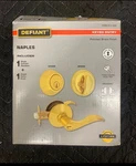 Defiant Naples Polished Brass Combo Pack Door Knob With Cylinder Deadbolt. Fixed Price $21.66.