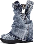 Women's Thick Bottom Western Cowboy Round Toe Padlock Folding Boots.... Fixed Price $109.99.