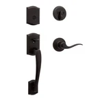 Kwikset Prescott Front Door Lock Handle Deadbolt Venetian Bronze. Fixed Price $115.00.