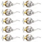 Probrico Privacy Door Lever Satin Nickel Wave Style 10 Pack. Fixed Price $179.99.