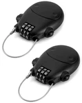 Qwork Retractable Combination Cable Lock, 2 Pack Adjustable Ef Of Pk, Black. Fixed Price $15.72.