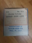 Vintage Rare Taylor No. 815 Double Cylinder Garage Door Lock Free Shipping. Fixed Price $35.00.