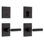 Kwikset Mirada Matte Black Keyed Entry Door Handle & Deadbolt W/ Smartkey. Fixed Price $59.95.