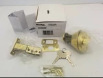 Master Lock DSO0603MK Single Cylinder Residential Deadbolt, Bright Brass, Nib. Fixed Price $21.95.