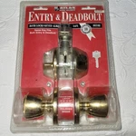 New Atlas Home Security Tulip Entry Door Knob & Deadbolt Set Polished Brass. Fixed Price $12.50.