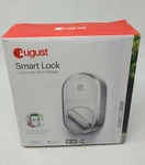 August Smart Lock + Connect Wi-fi Bridge, Satin Nickel, Works With Alexa, Home. Fixed Price $109.00.