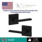 Kwikset Casey Interior Privacy Door Handle With Lock Matte Black Reversible. Fixed Price $36.99.