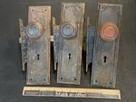 3 Antique Brass Door Knobs Keyhole Plates Corbin Mortise Locks Passage Hardware. Fixed Price $135.18.