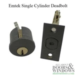 Deadbolt Single Cylinder Emtek Flat Black Door. Fixed Price $50.99.