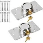 Pomunty 2 Pack Van Door Locks Keyed Alike Heavy Duty Puck W/hasp High Secur. Fixed Price $97.68.
