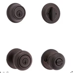 Kwikset Cove Entry And Deadbolt 690CV 11P Smt Cp Venetian Bronze New. Fixed Price $28.00.