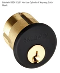 Baldwin Brass Mortise Lock Cylinder 8324.190 Satin Black Keys. Fixed Price $75.00.