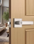 Tinewa Privacy Square Brushed Nickel Door Handles Interior, Keyless Knobs. Fixed Price $47.74.