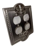Nostalgic Warehouse Meadows Antique Pewter Wall Plate 4 Plug Outlet Cover Fun. Fixed Price $25.00.