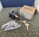 Emtek 8455US19 Low Profile Modern Deadbolt Single Cylinder Flat Black W/ Keys. Fixed Price $80.27.