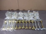 36 Vintage Door Knobs 18 Glass & Brass Anglo American Co Old Stock Lot. Fixed Price $520.00.