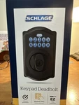 Schlage BE365 Cam 622 Keypad Electronic Deadbolt - Matte Black. Fixed Price $90.00.