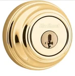 Kwikset Polished Brass Double Cylinder Deadbolt Featuring Smartkey Security. Fixed Price $15.00.