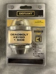 Defiant Deadbolt Keyed Side Satin Nickel Finish ( 17139 ) New. Fixed Price $15.00.