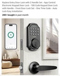 Arpha Keyless Entry Keypad Deadbolt With Door Handle. Fixed Price $39.99.