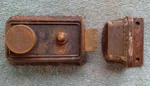 Vintage Yale Security Deadbolt Door Latch Cupboard Rim Lock Brass & Cast Parts. Fixed Price $18.00.