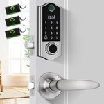 Fingerprint Door Lock W 2 Lever Handles, Smart Keyless Entry, Ic Card, Anti-peep. Fixed Price $100.00.