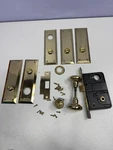 Yale Mortise Lock Set With Tumbler Keys Brass Hardware Lot Escutcheons Door Knob. Fixed Price $145.00.