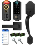 Harfo Fingerprint Smart Door Lock For Front With Handle Set, App Black. Fixed Price $139.98.
