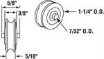 Prime-line 131972 Steel Sliding Glass Door Roller Assembly 1-1/4 DIA.X5/16 In.. Fixed Price $11.59.