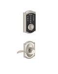 Schlage Touch Camelot Satin Nickel Electronic Deadbolt Lighted Keypad. Fixed Price $164.99.