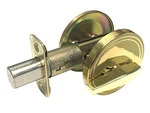 Cal-royal ID-801 US3 Polished Brass One-side Deadbolt With Blank Plate. Fixed Price $19.85.
