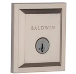 Baldwin Square Satin Nickel Low Profile Single Cylinder Deadbolt, Smartkey. Fixed Price $33.99.