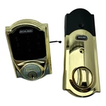 Schlage Camelot Bright Brass Electronic Touchscreen Deadbolt BE469ZP 605. Fixed Price $114.95.
