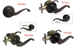 Oil Rubbed Bronze Door Handle Lever Knobs Privacy Passage Entry Keyed Locks. Fixed Price $16.99.