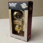 Kwikset Ultramax Polished Brass Titanium Alloy Core Security Deadbolt Lock. Fixed Price $25.00.
