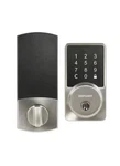 Defiant Square Smart Wifi Deadbolt Hubspace Satin Nickel Used. Fixed Price $49.99.
