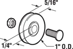 Prime-line 111894 Mill Sturdy Steel Roller Assembly DIA.X5/16 In. For Doors. Fixed Price $12.02.