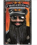 Bad Biker Black 8" Beard & Moustache Facial Hair Mustache Halloween Accessory. Fixed Price $10.99.