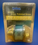 Steel Pro Deadbolt Polished Brass Keyed One Side 2-3/4-2-3/8 Adjustable Backset. Fixed Price $13.95.